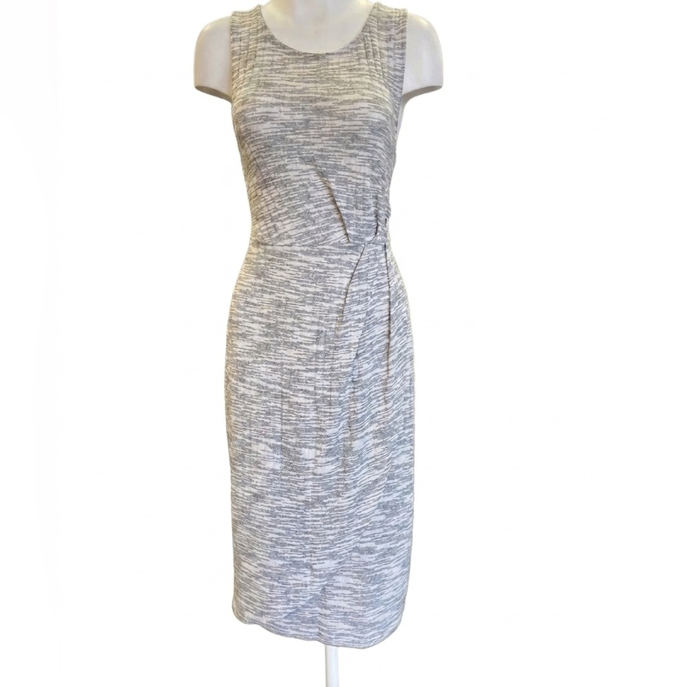 bp Grey Textured Midi Sheath Dress